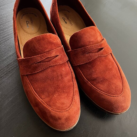 Collections by Clarks Suede Penny Loafers Sz 9 - Picture 1 of 5